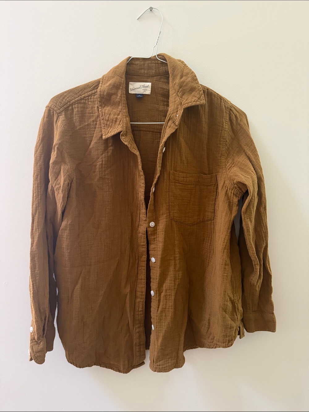 Universal Thread Rust-Brown Lightweight Button Front Shirt Jacket